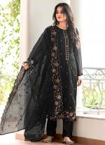 Organza Chiffon Black Eid Wear Embroidery Work Pakistani Suit